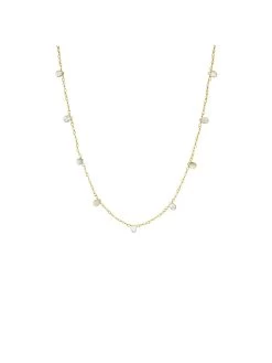 MARLYN SCHIFF GOLD PLATED NATURAL STONE BEADED NECKLACE GOLD PLATED/LAB