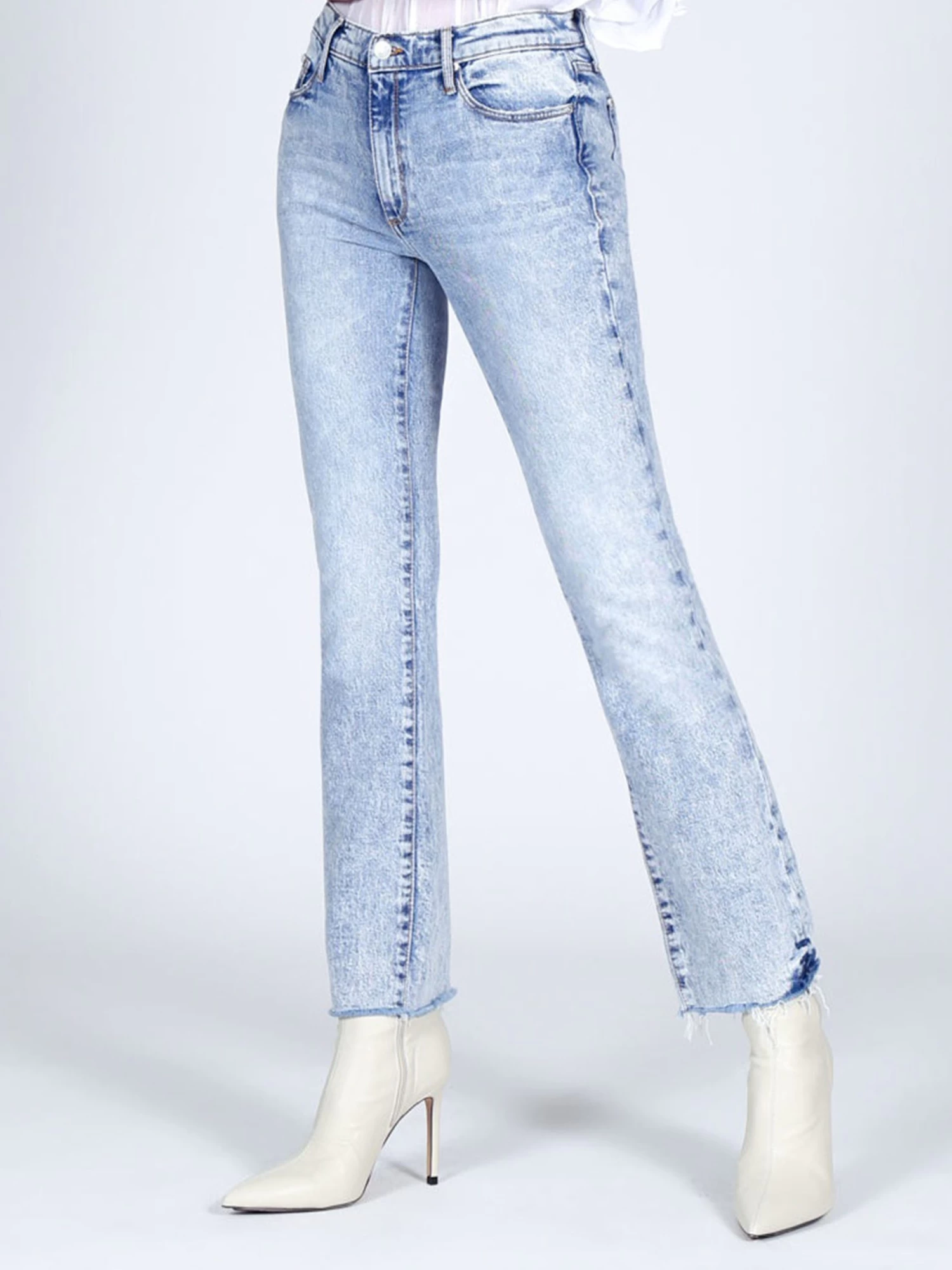 Black Orchid Bardot Straight Fray LIGHT BLUE