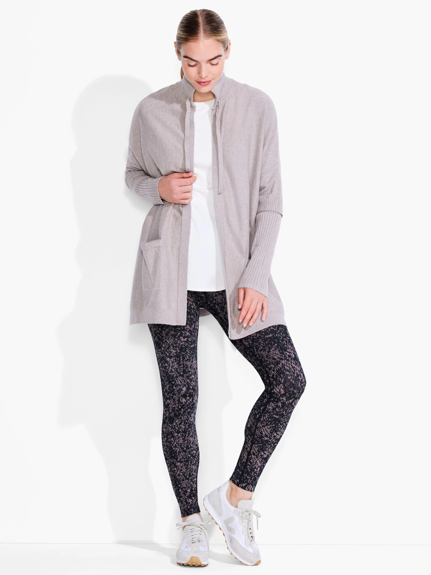 Cool Down Pocket Cardigan LIGHT PEBBLE - Image 4