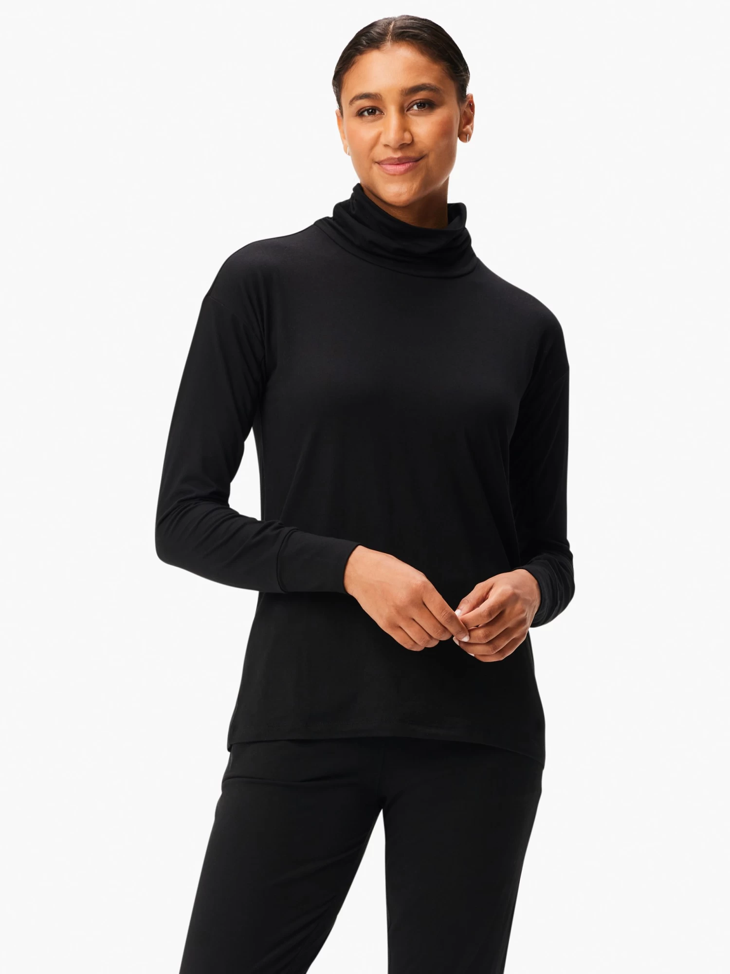Brushed Flow Turtleneck BLACK ONYX