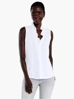 Ruffled Around Tank PAPER WHITE