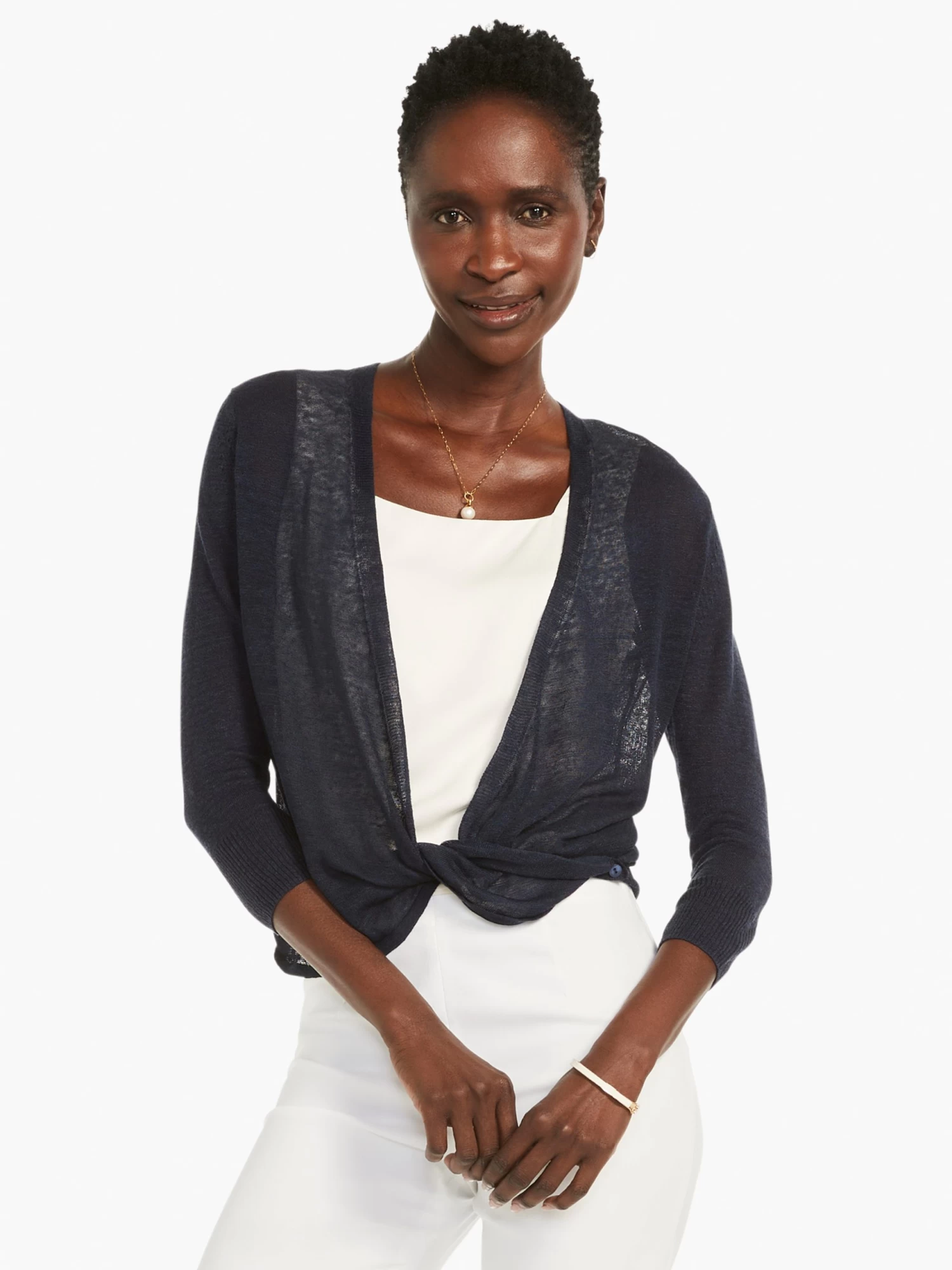 Lightweight 4-Way Cardigan DARK INDIGO - Image 3