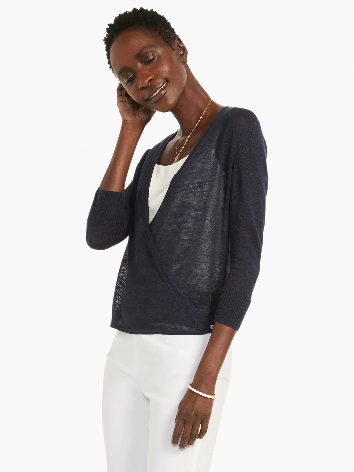 Lightweight 4-Way Cardigan DARK INDIGO - Image 4