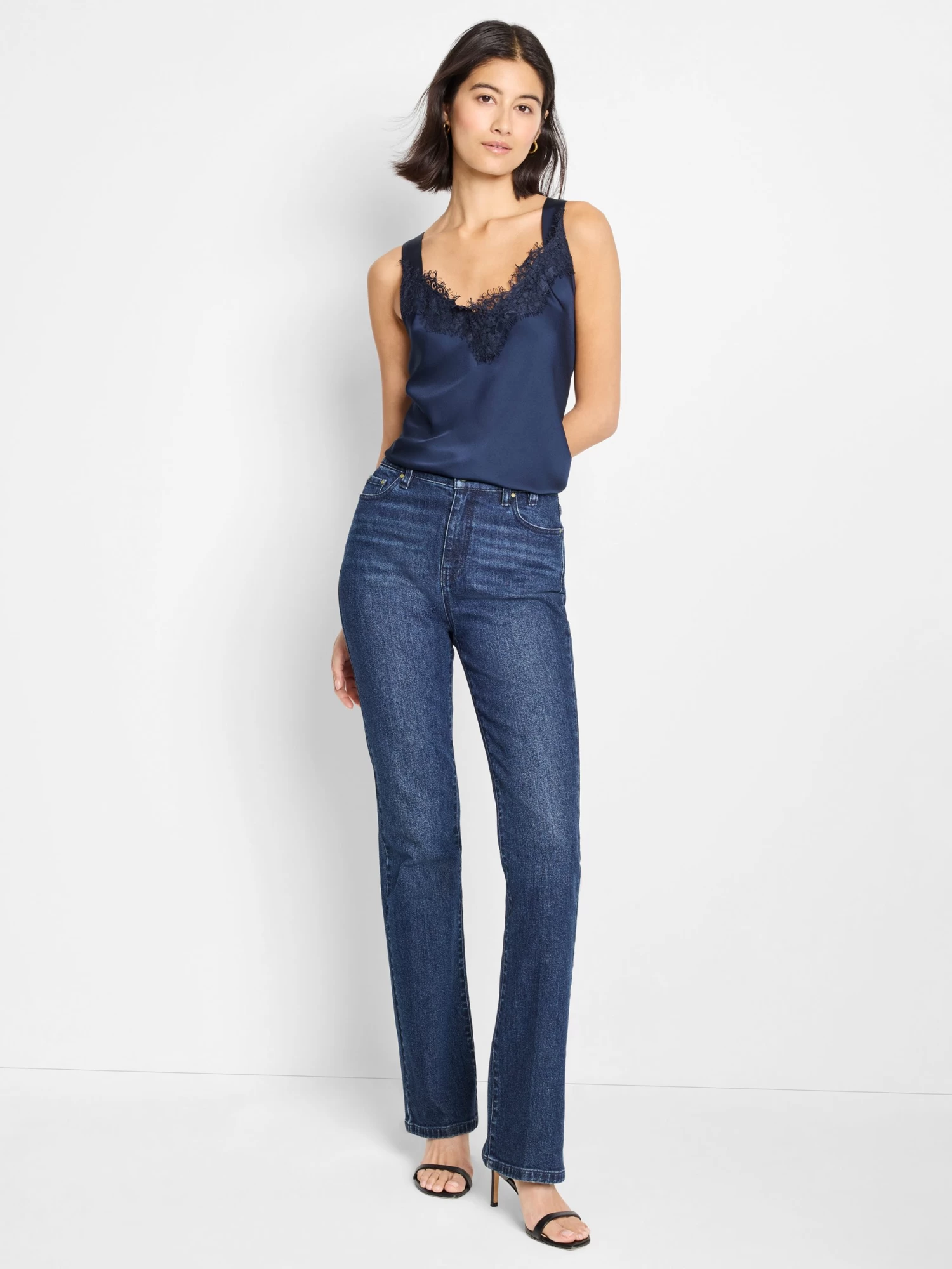 Lace Cami Tank DARK INDIGO - Image 2