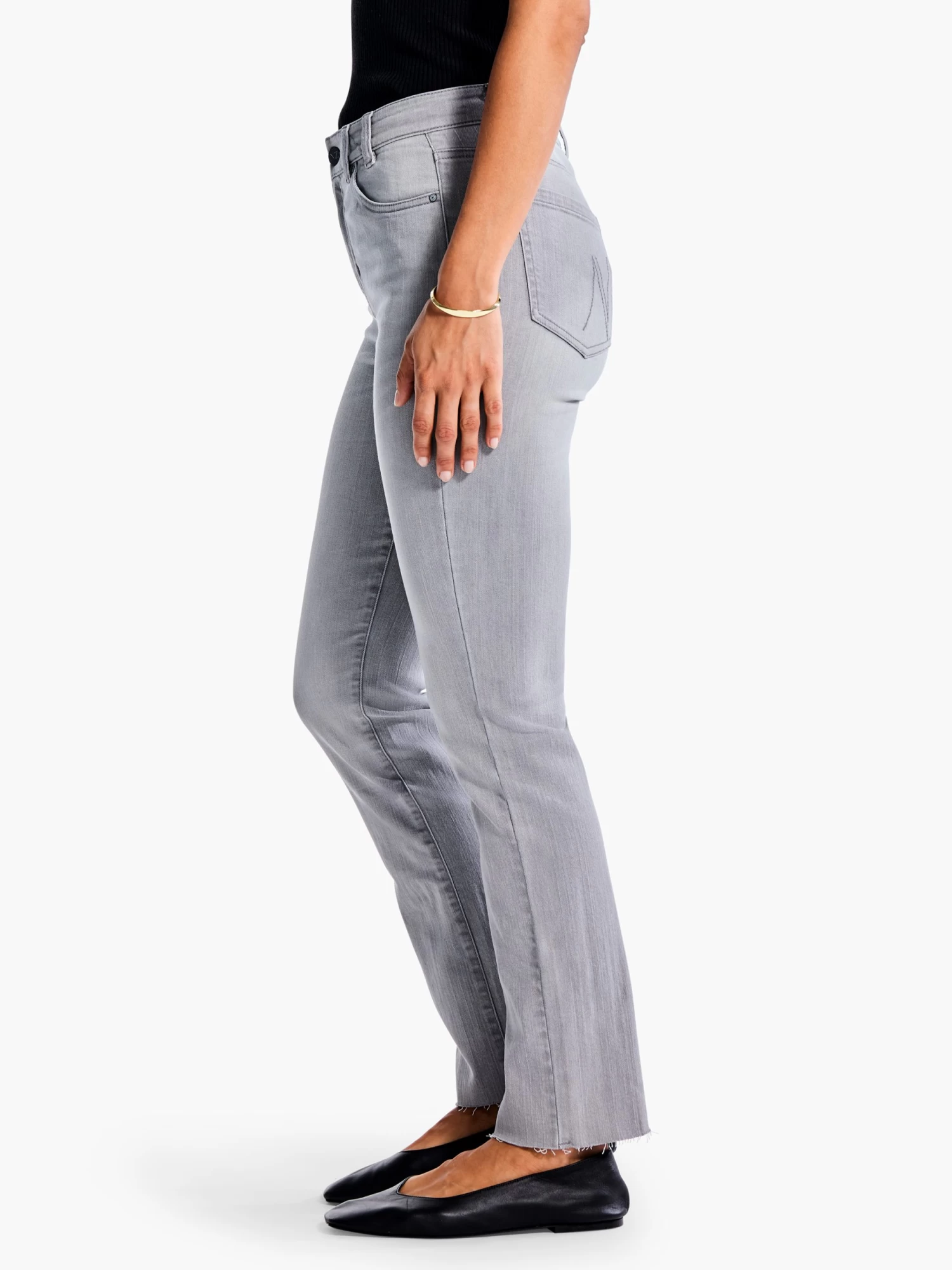 NZ Denim 28" Mid Rise Straight Ankle Jeans MERCURY - Image 3