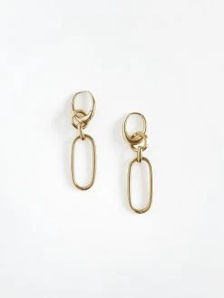 Paula Rosen - Paper Clip Overlay Earrings GOLD