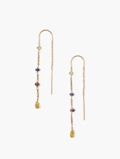 Chan Luu - Chain Earrings With Stones MULTI