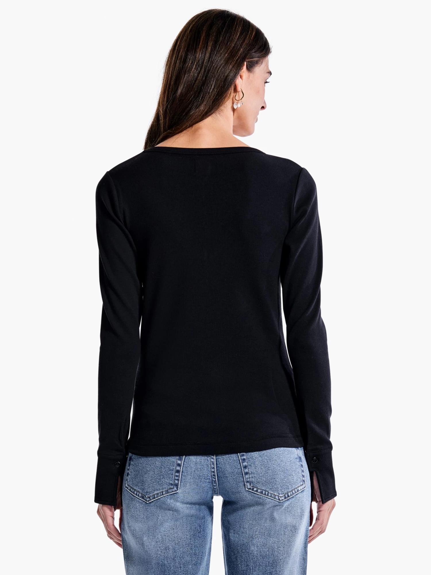 Perfect Rib Knit Cuffed Top - Image 3