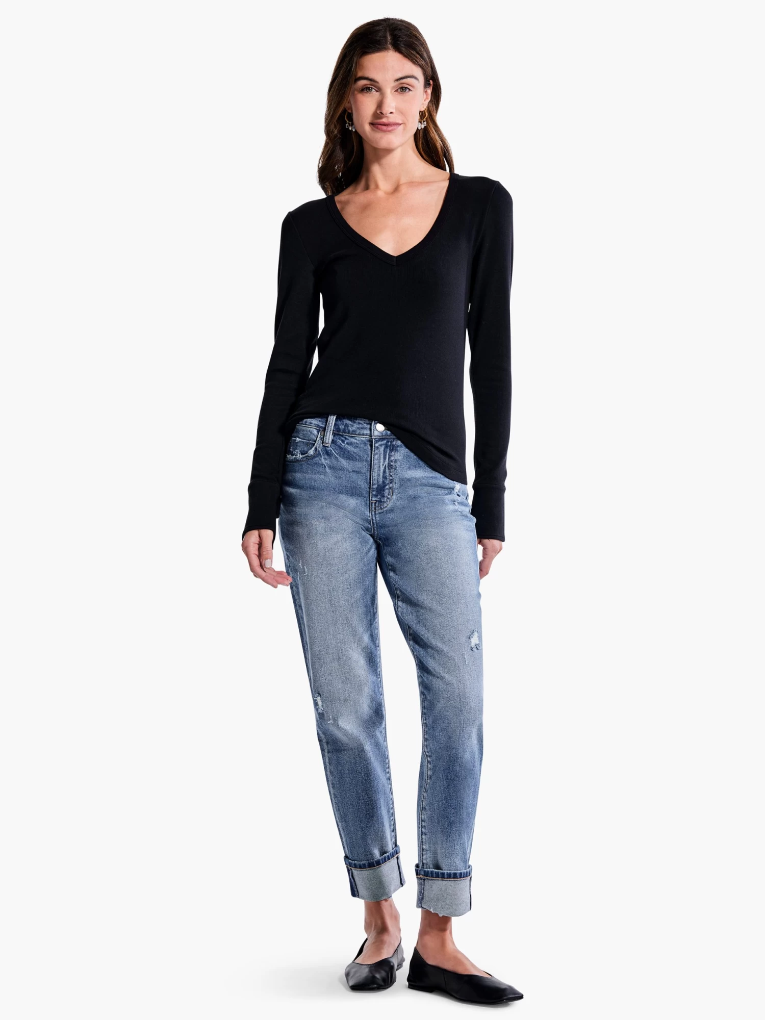 Perfect Rib Knit Cuffed Top - Image 4