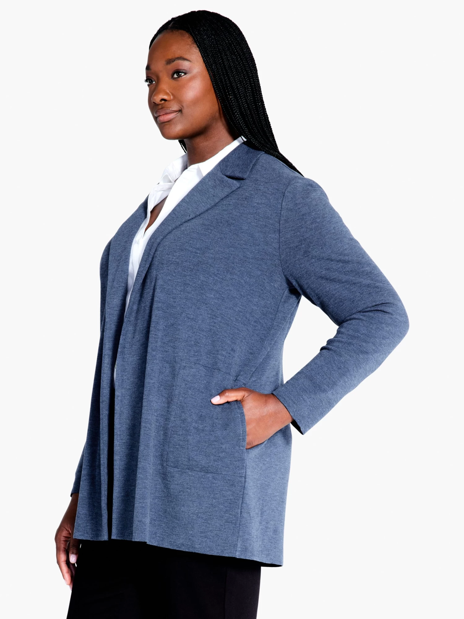 All Day Comfort Knit Blazer DARK INDIGO - Image 2