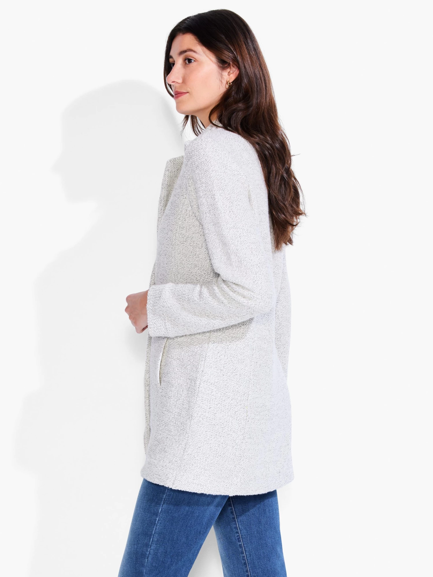 Easy Boucle Knit Blazer CREAM MIX - Image 2