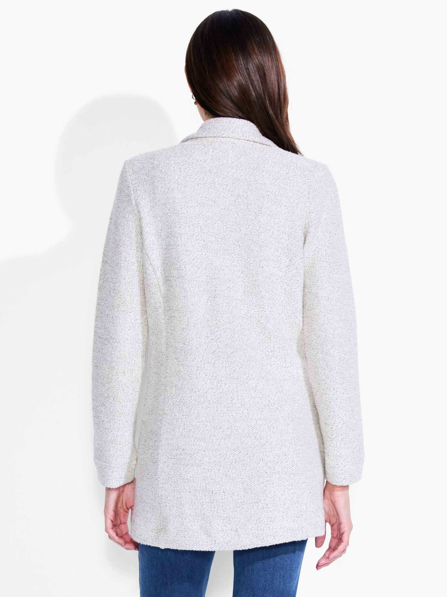 Easy Boucle Knit Blazer CREAM MIX - Image 3