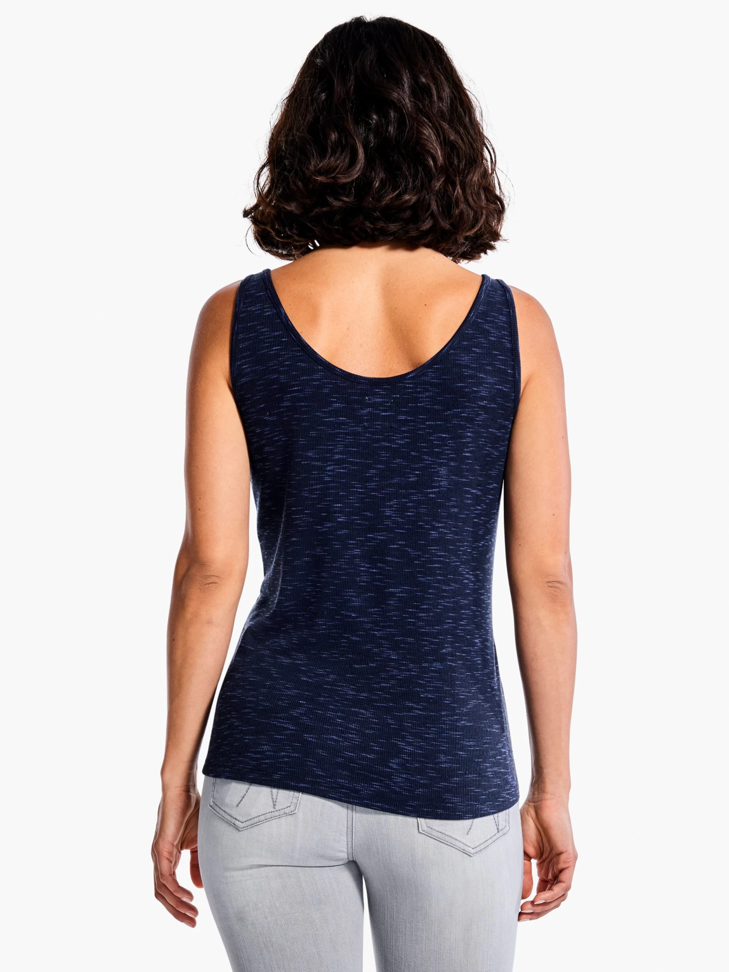 Drapey Rib Tank DARK INDIGO - Image 3