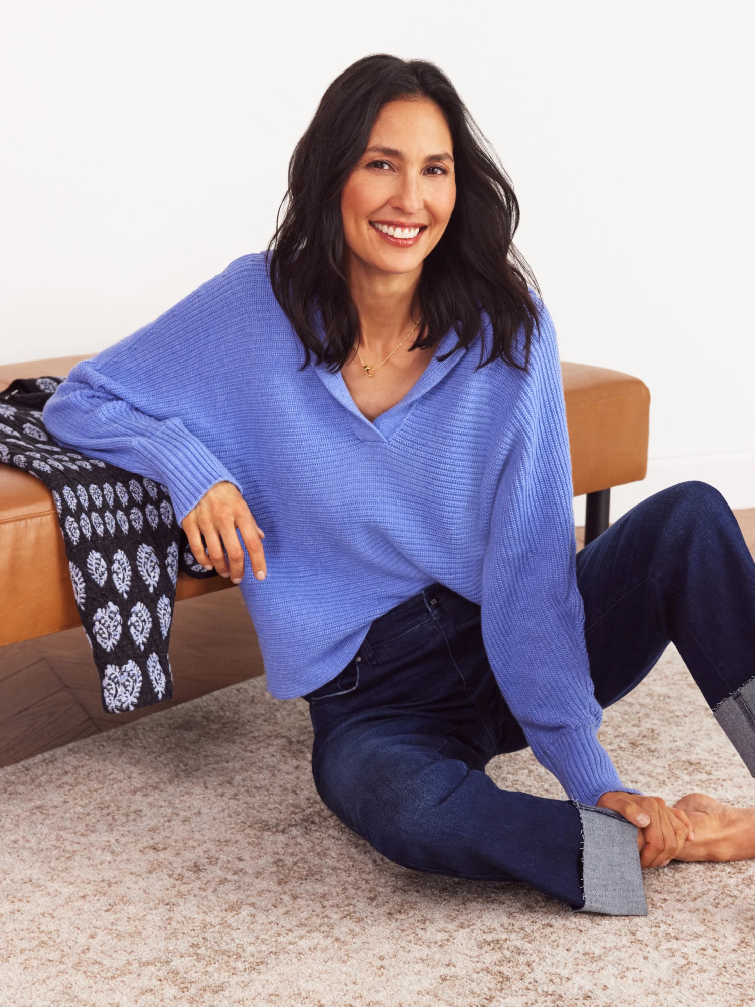 Drape Collar Shaker Sweater IRIS - Image 6