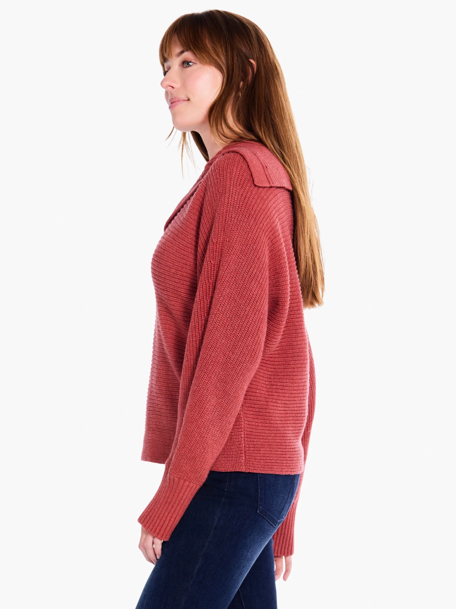 Drape Collar Shaker Sweater SPICE - Image 2