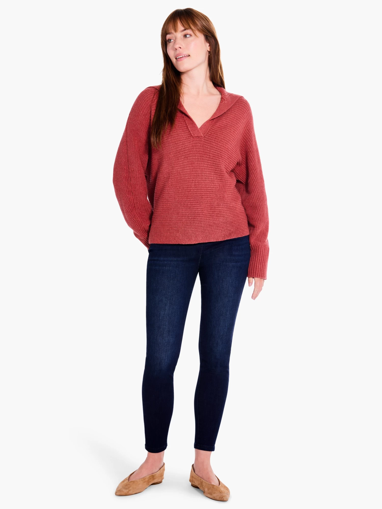 Drape Collar Shaker Sweater SPICE - Image 4