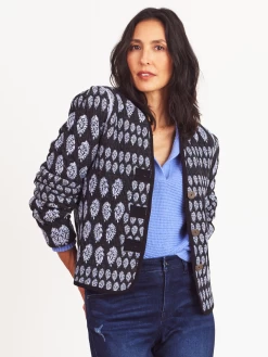 Quilted Eclipse Knit Jacket BLUE MULTI