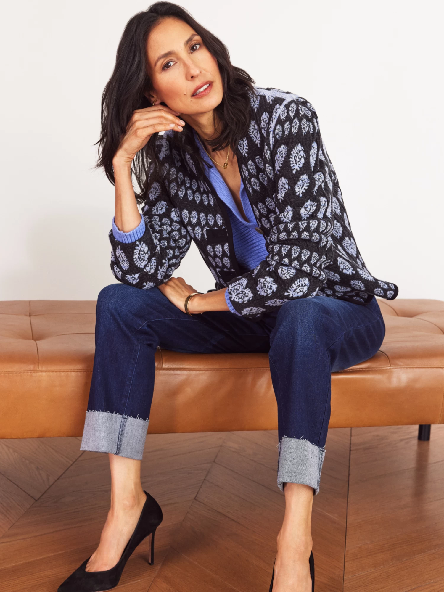 Quilted Eclipse Knit Jacket BLUE MULTI - Image 6