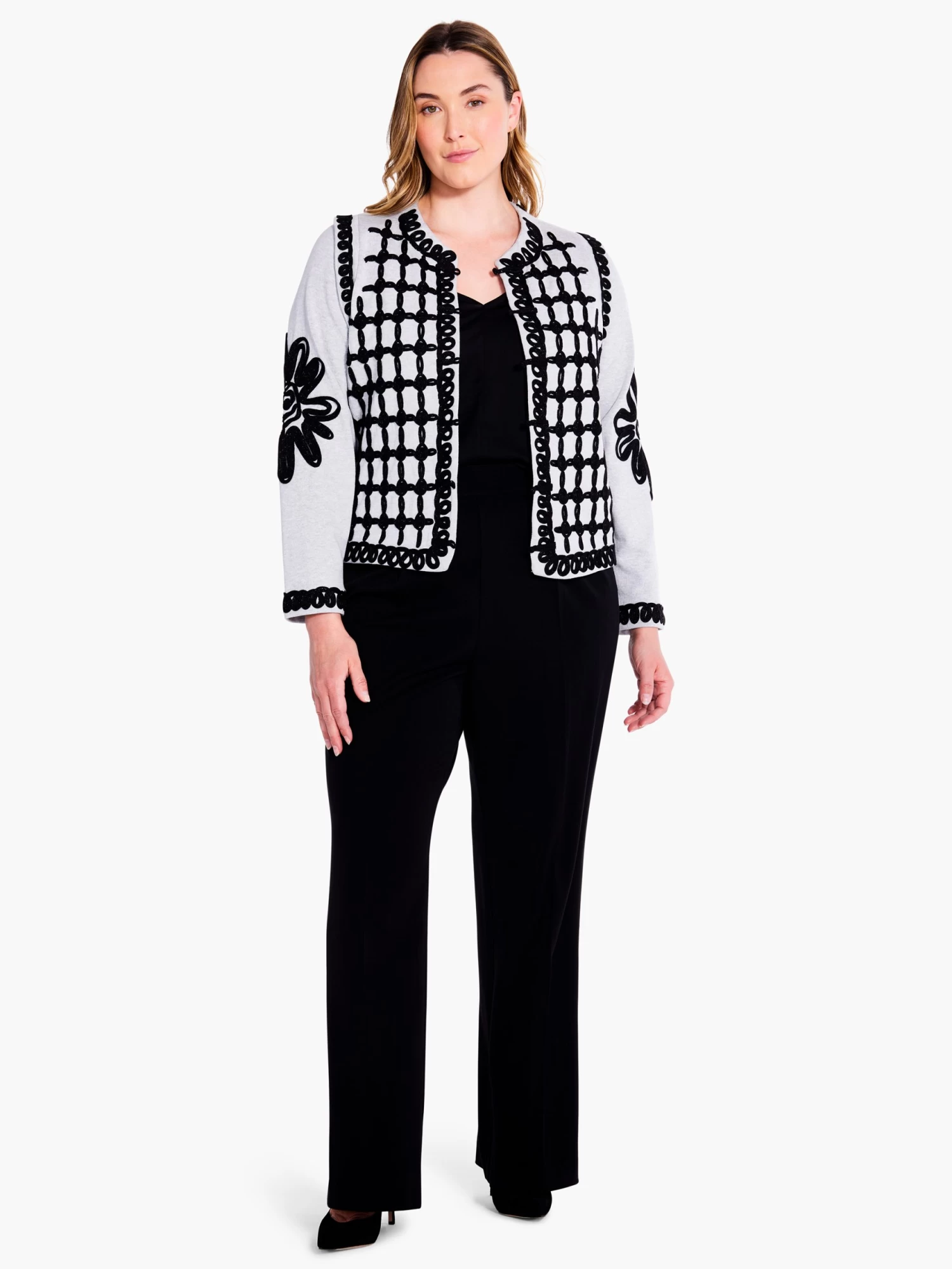 Romantic Soutache Knit Jacket GREY MULTI - Image 4