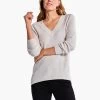Waffle Stitch V-Neck Sweater CREAM