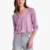Waffle Stitch V-Neck Sweater MAUVE MIST