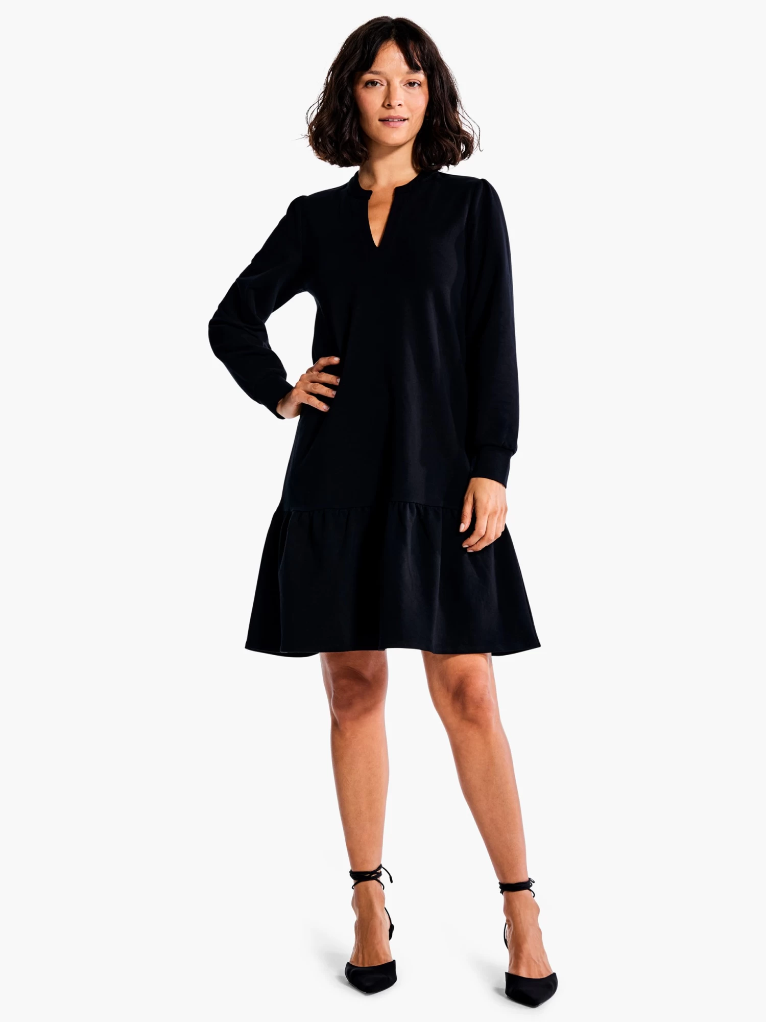 Tiered French Terry Dress BLACK ONYX - Image 4