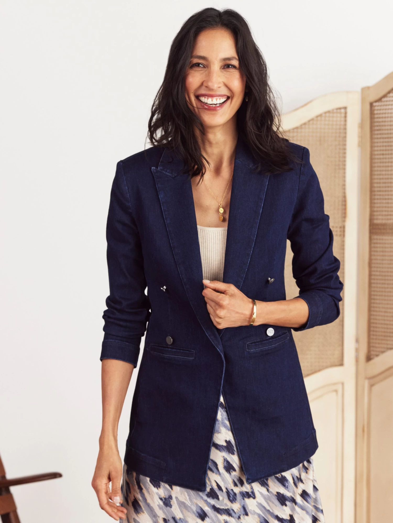 Soft As Butter Denim Blazer TWILIGHT