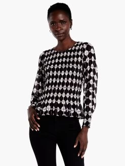 Chiffon Dot Top BLACK MULTI