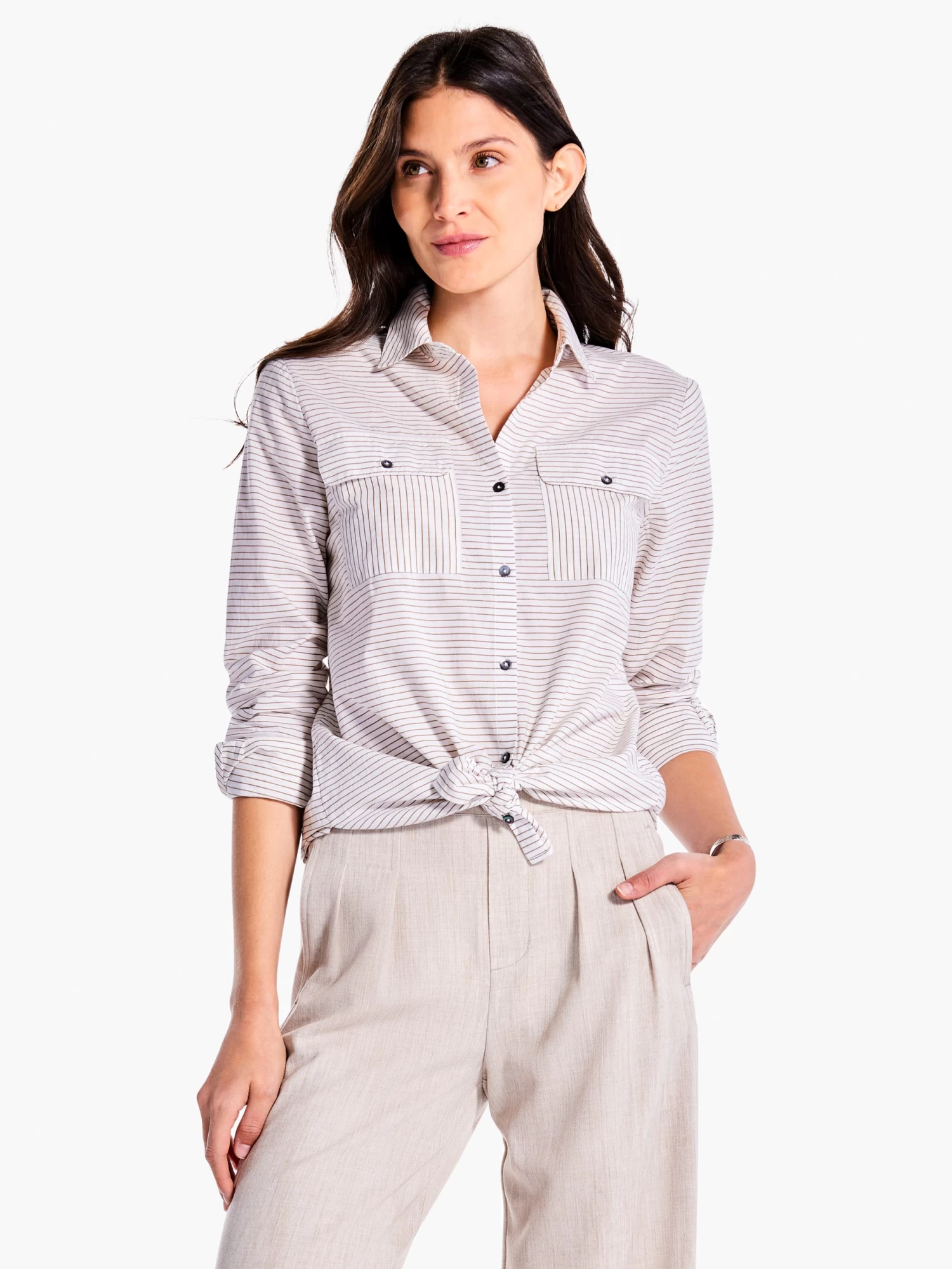 Sleek Striped Shirt NEUTRAL MULTI - Image 2