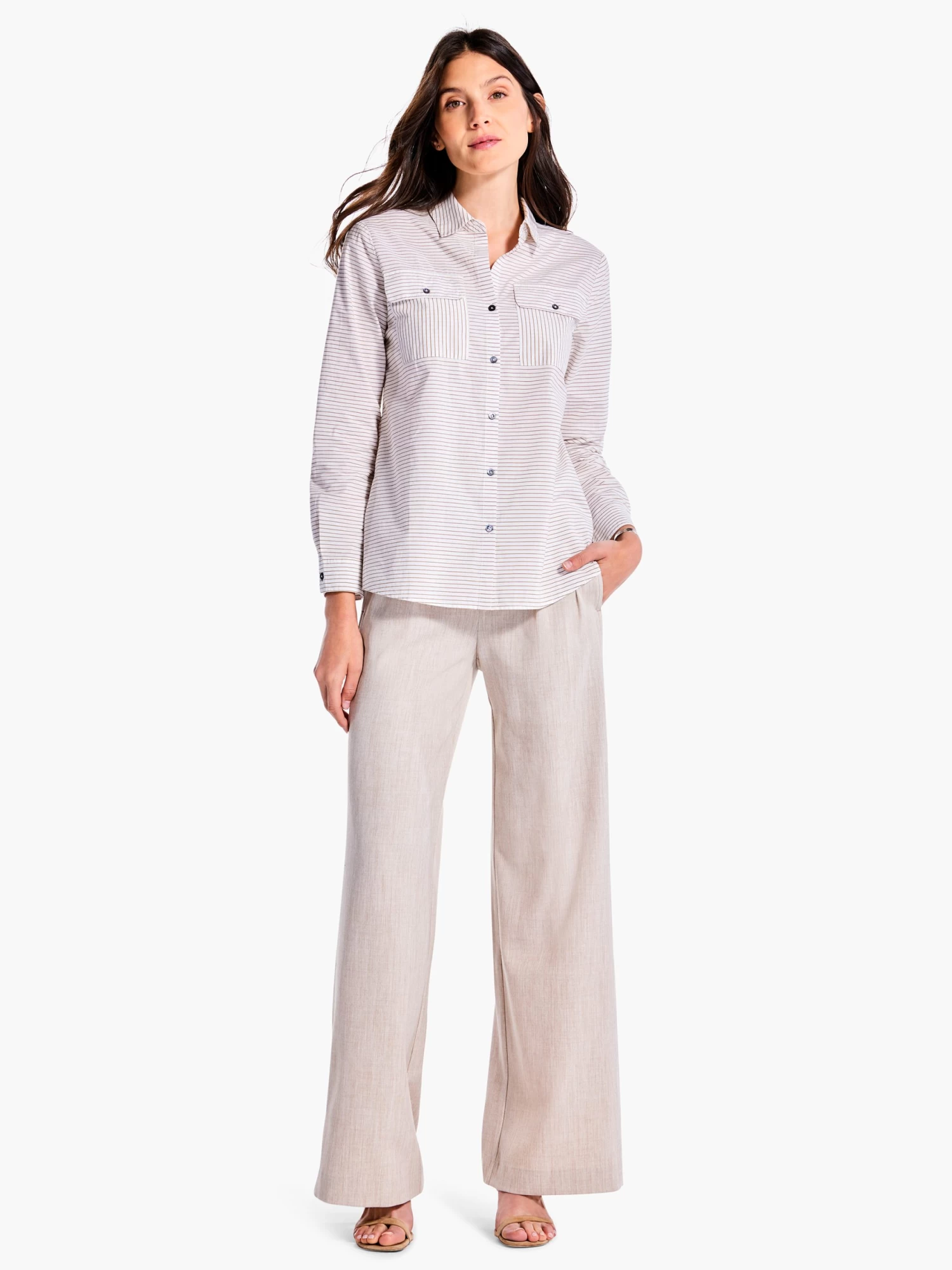 Sleek Striped Shirt NEUTRAL MULTI - Image 5