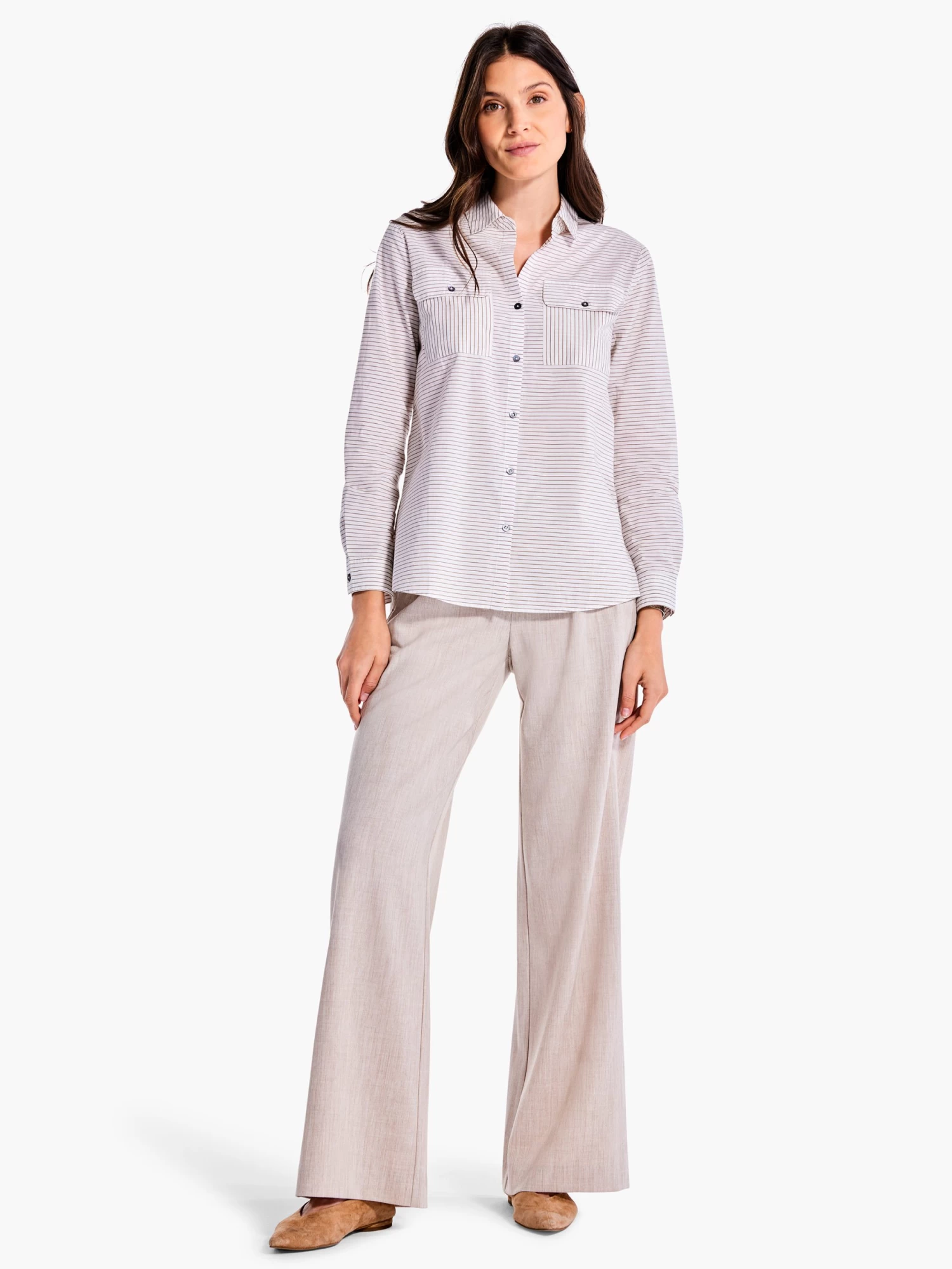Sleek Striped Shirt NEUTRAL MULTI - Image 6