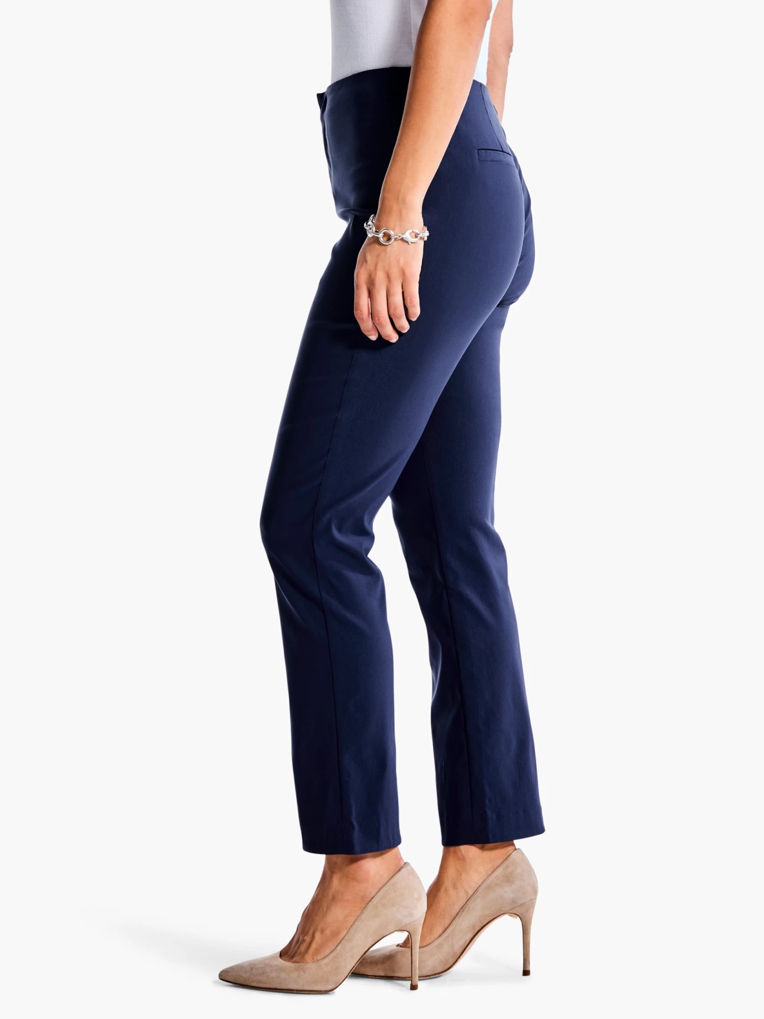 28" Polished Wonderstretch Straight Ankle Pant DARK INDIGO - Image 3