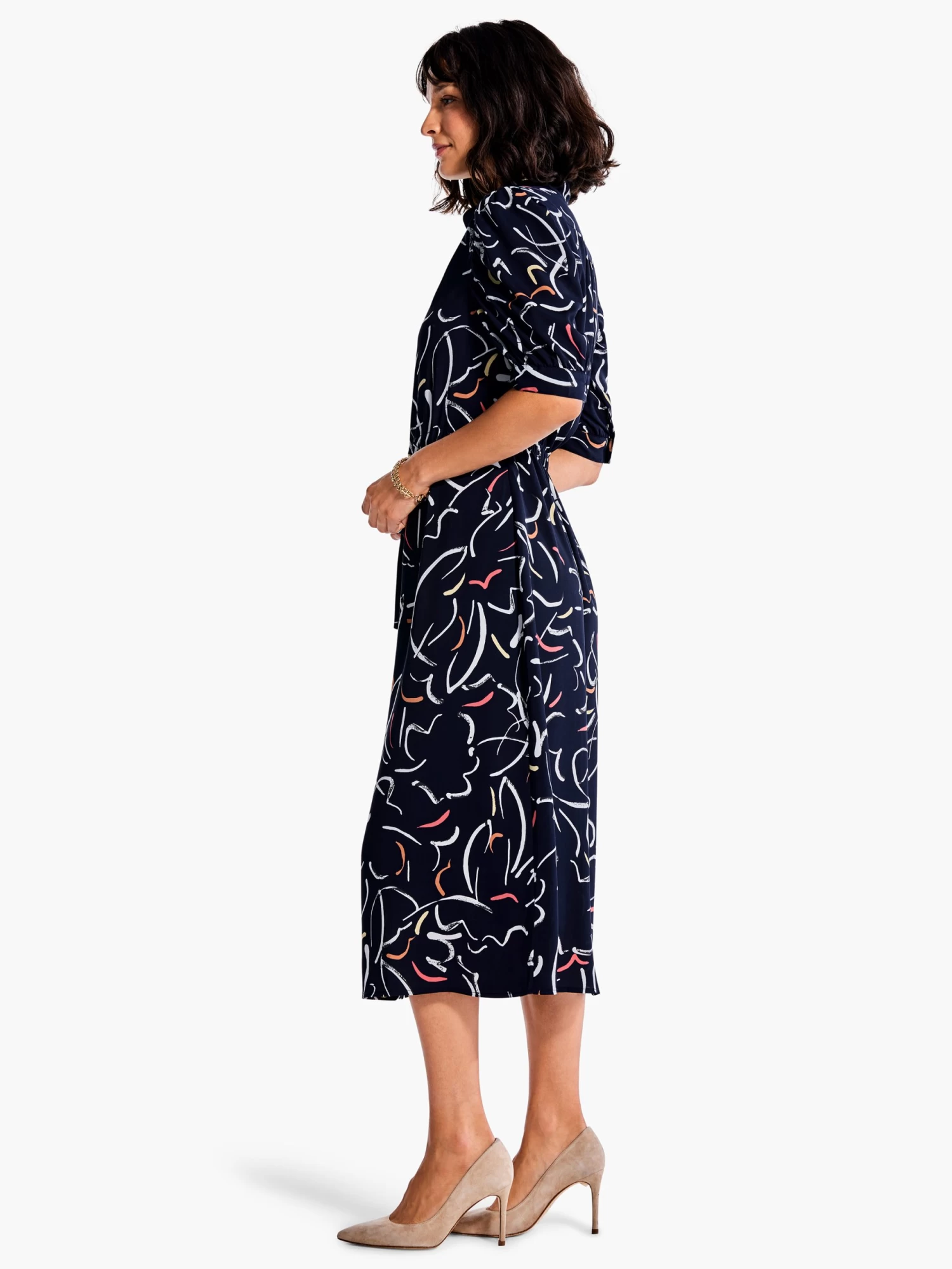 Doodle Clouds Dress INDIGO MULTI - Image 2