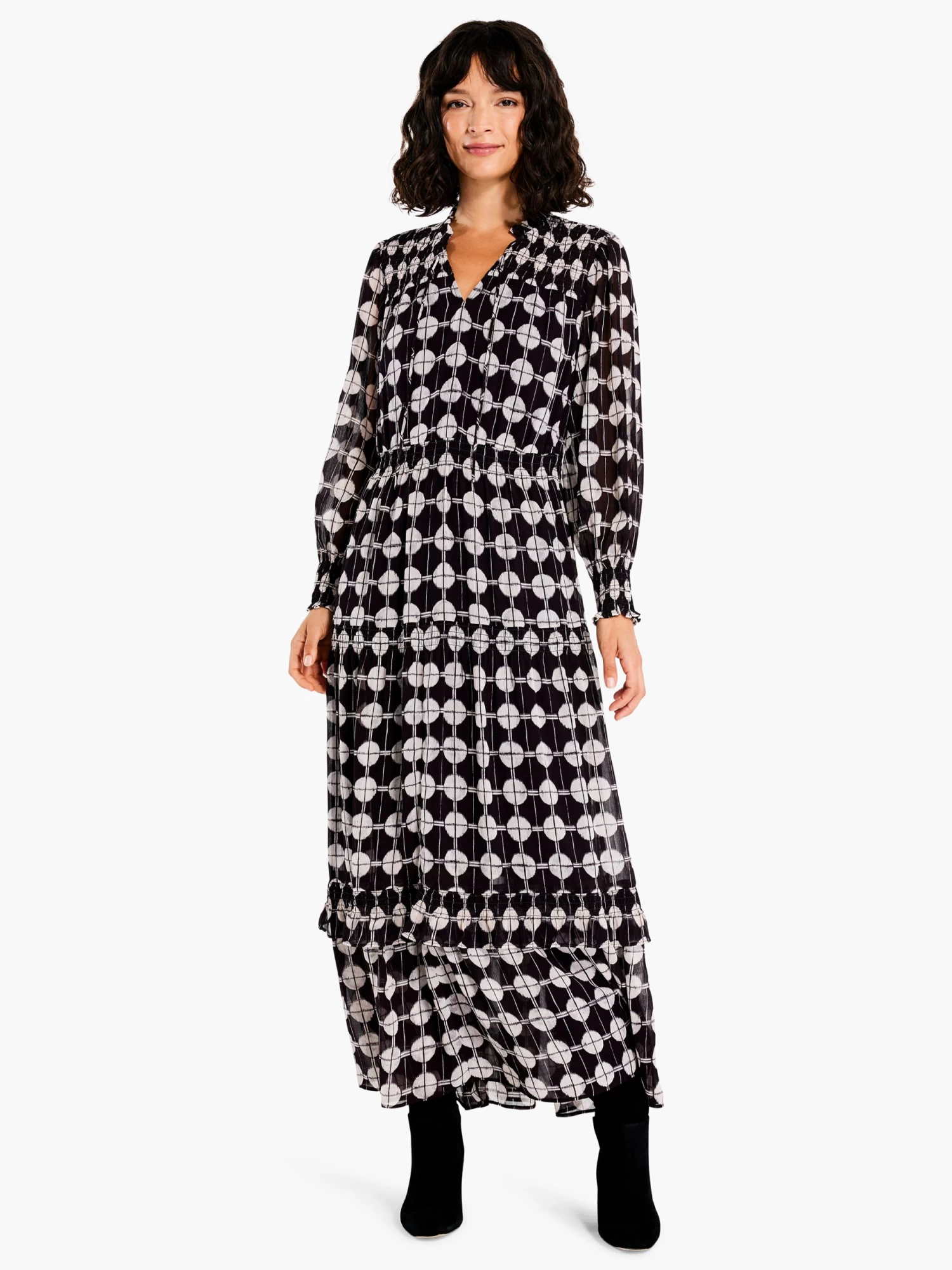 Chiffon Dot Dress BLACK MULTI - Image 2