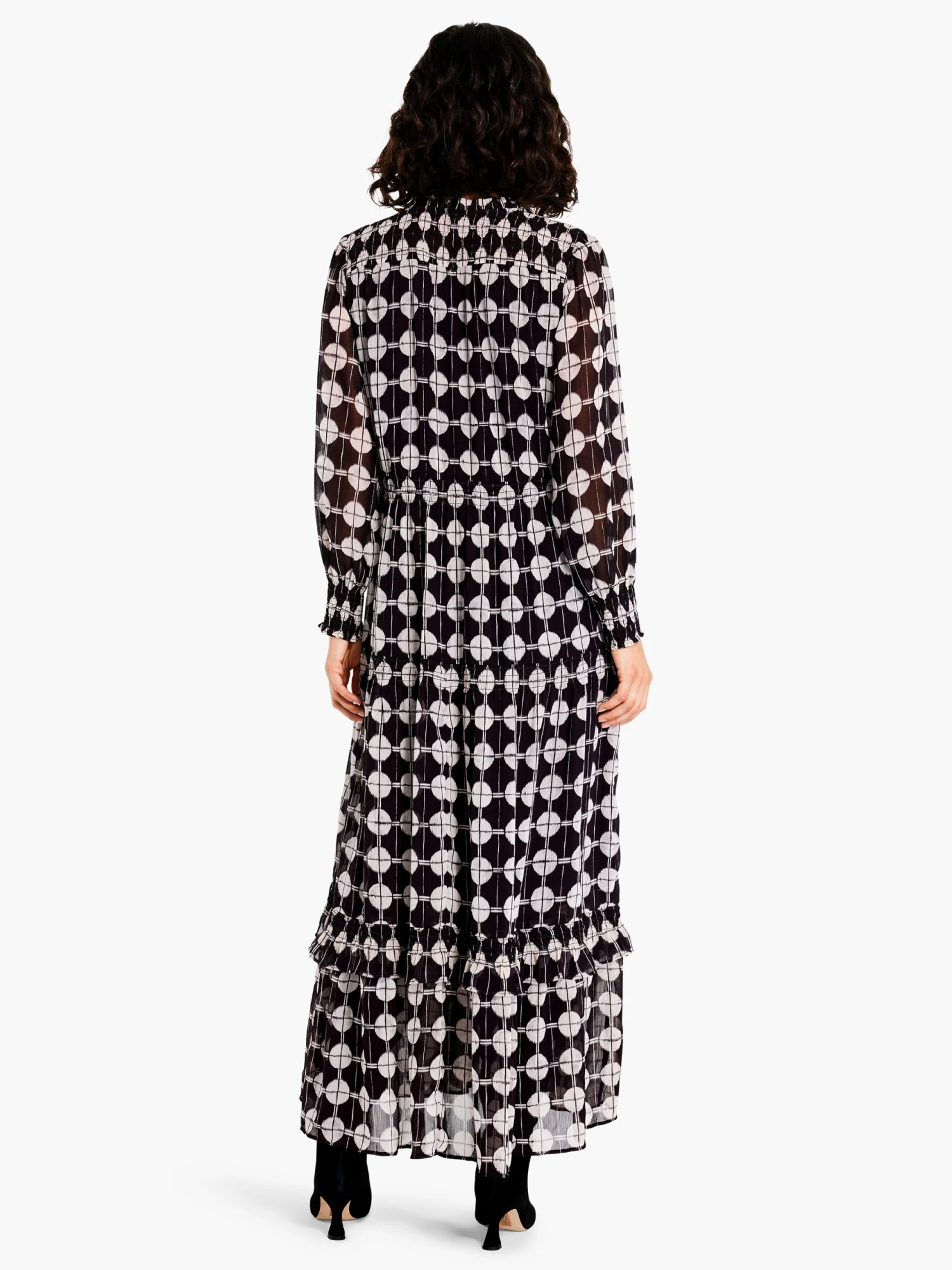 Chiffon Dot Dress BLACK MULTI - Image 4