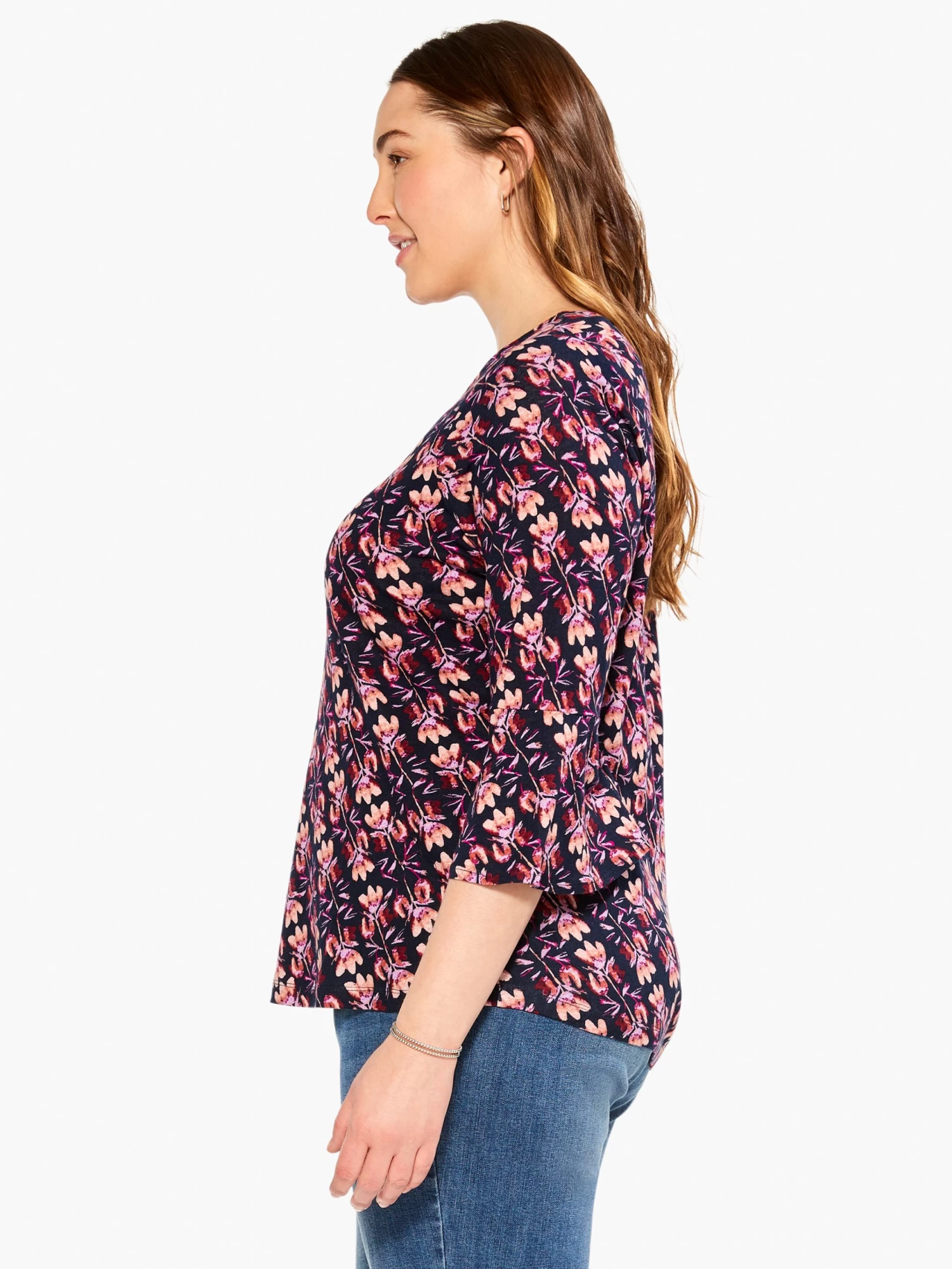 Stamped Petals Top INDIGO MULTI - Image 2