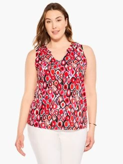 Geo Pane Tank RED MULTI