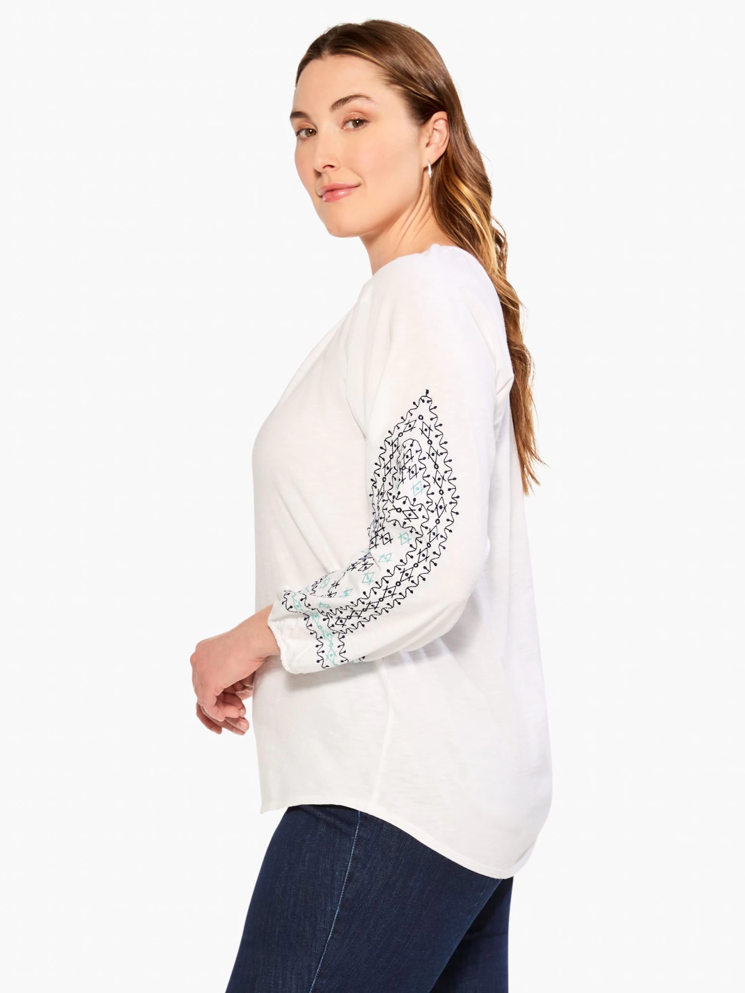 Embroidered Solstice Top WHITE MULTI - Image 2