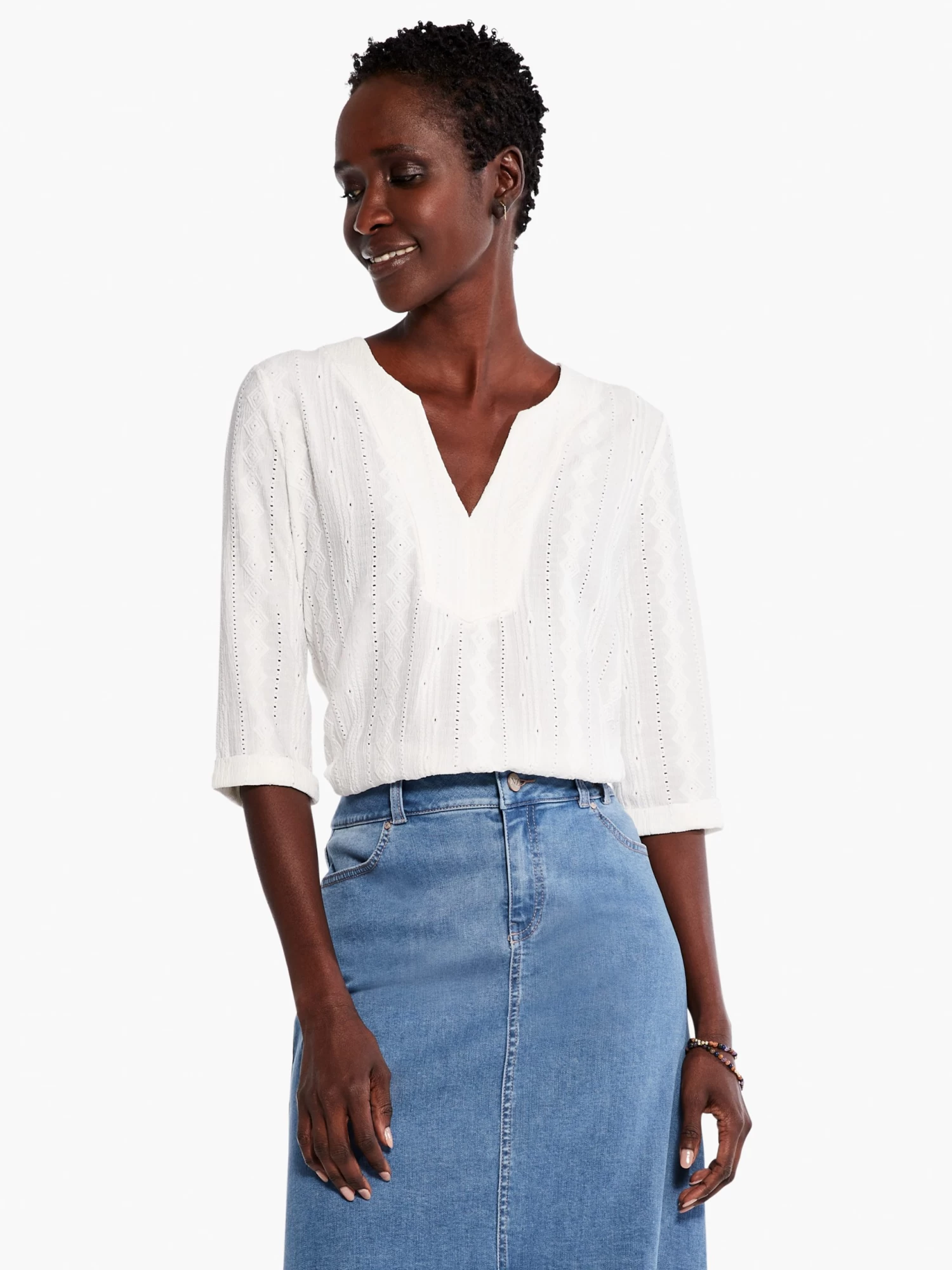 Angled Lace Top MILK WHITE