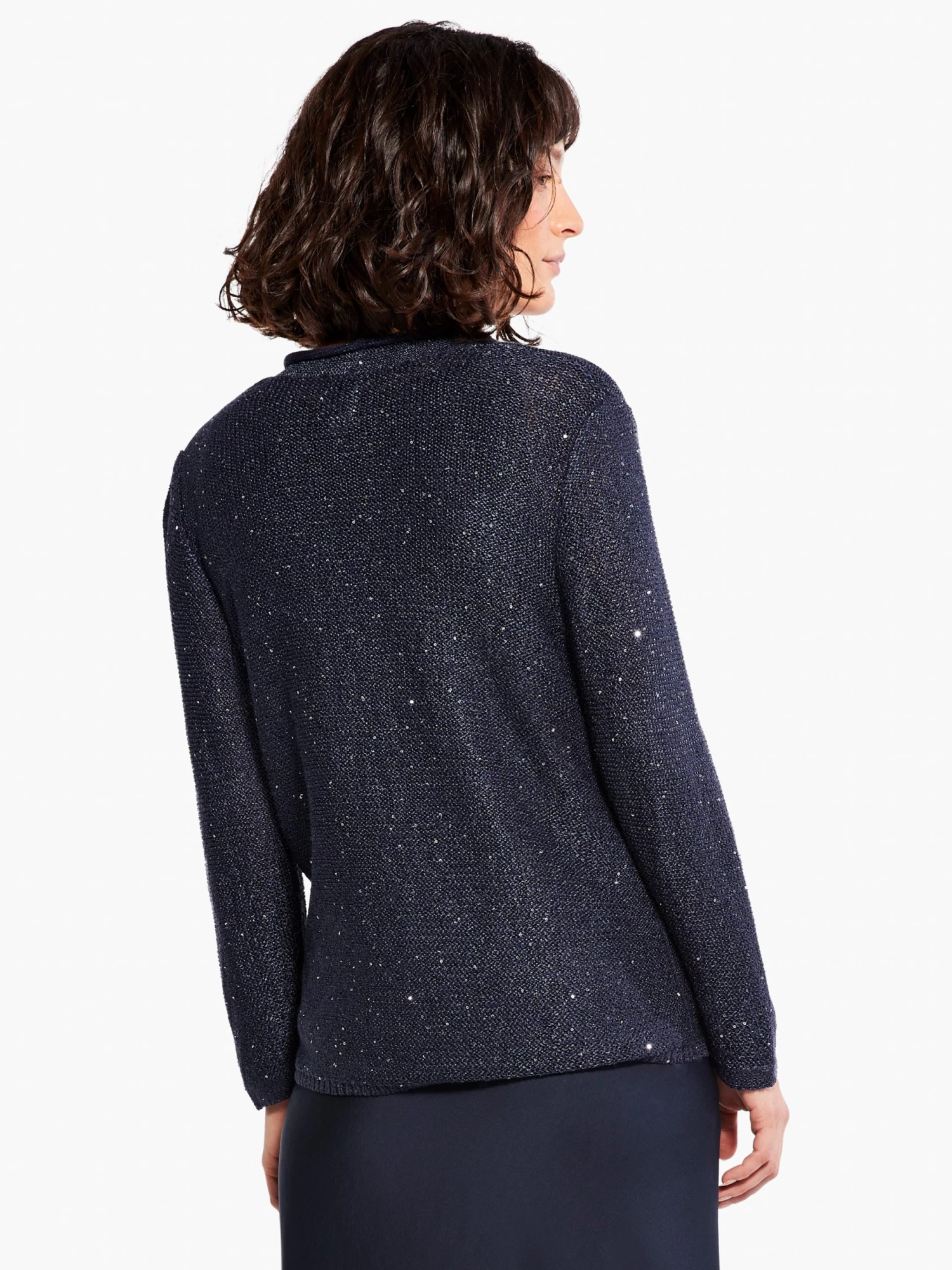 Sequin Cardigan DARK INDIGO - Image 3
