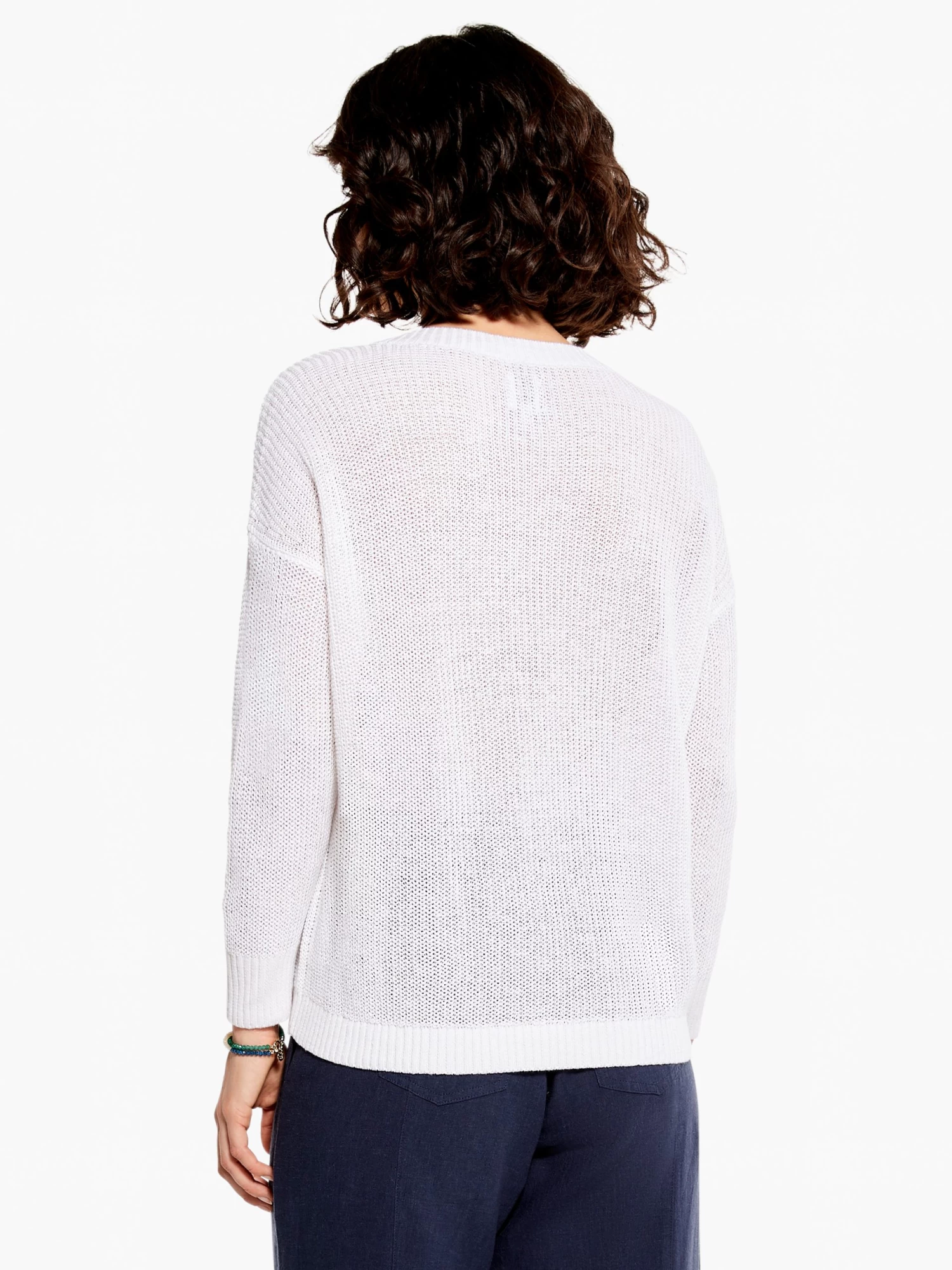 Summer Split Neck Sweater PAPER WHITE - Image 3