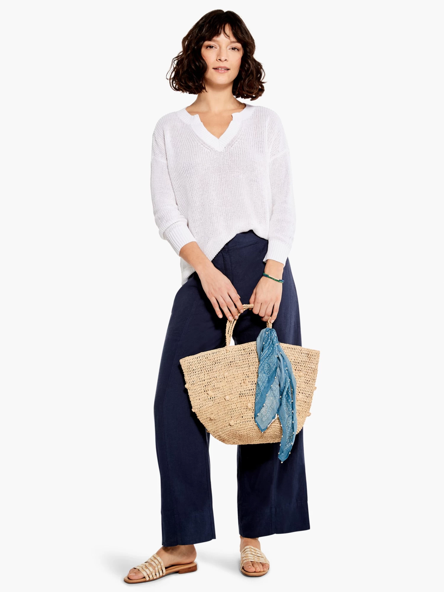 Summer Split Neck Sweater PAPER WHITE - Image 4