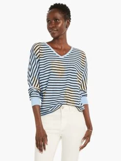 Stamped Stripes Sweater BLUE MULTI