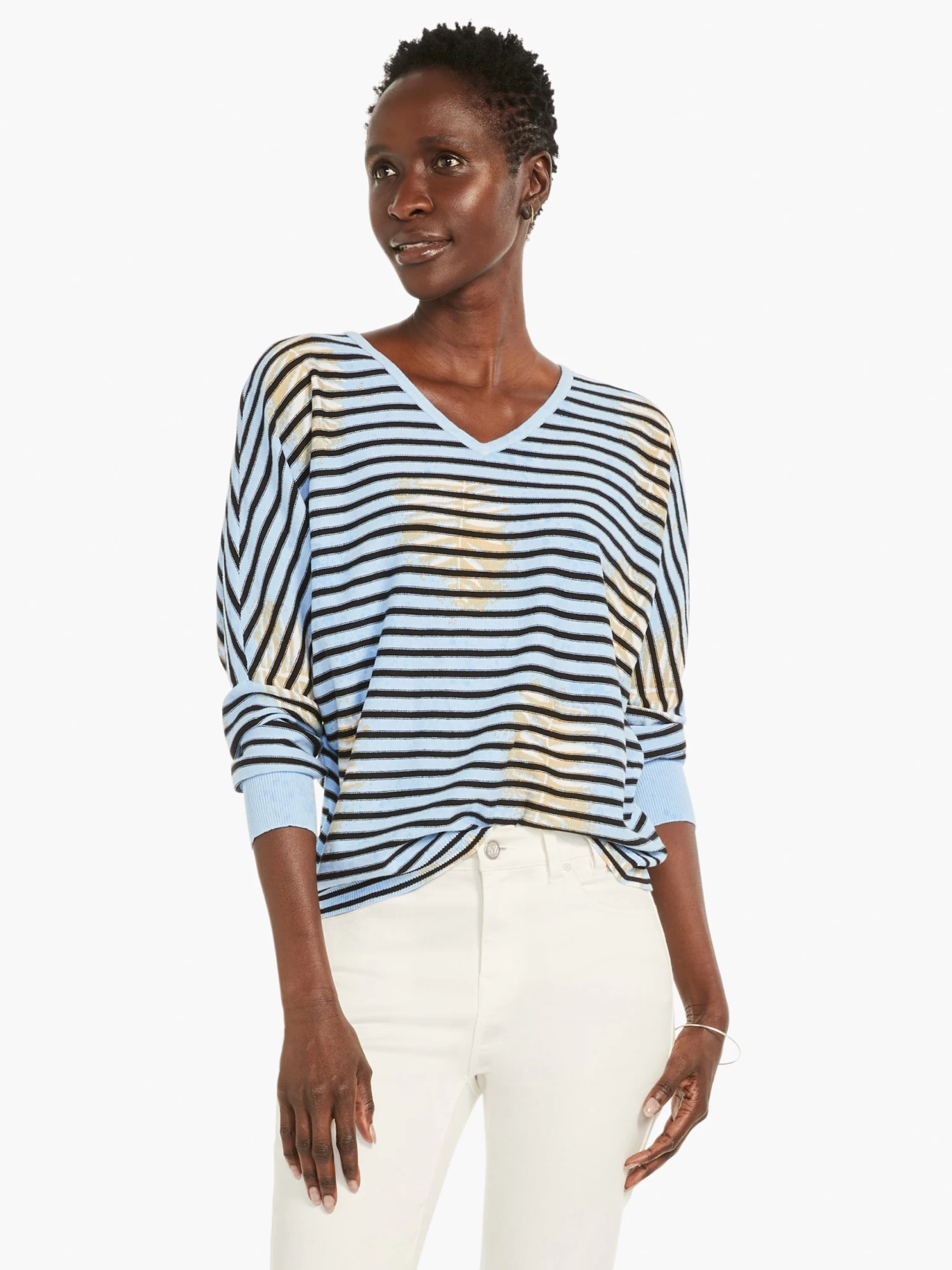 Stamped Stripes Sweater BLUE MULTI