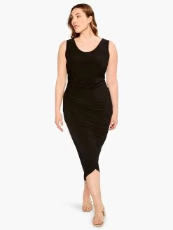 High Twist Ruched Dress BLACK ONYX