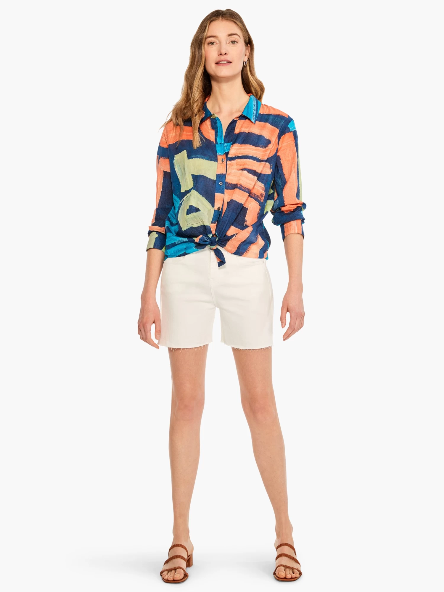 Love Art Joy Crinkle Shirt INDIGO MULTI - Image 5