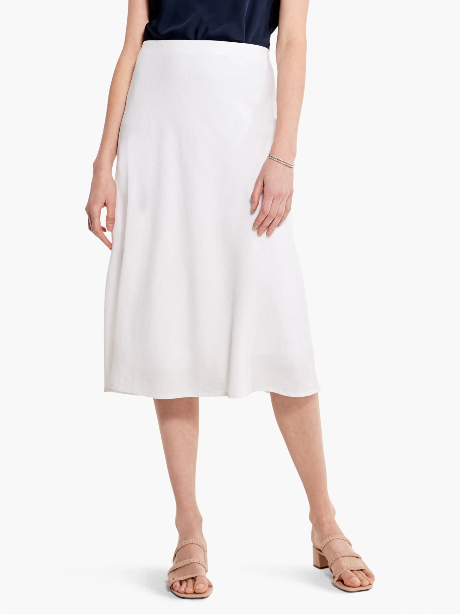 Rumba Linen Slip Skirt PAPER WHITE - Image 2