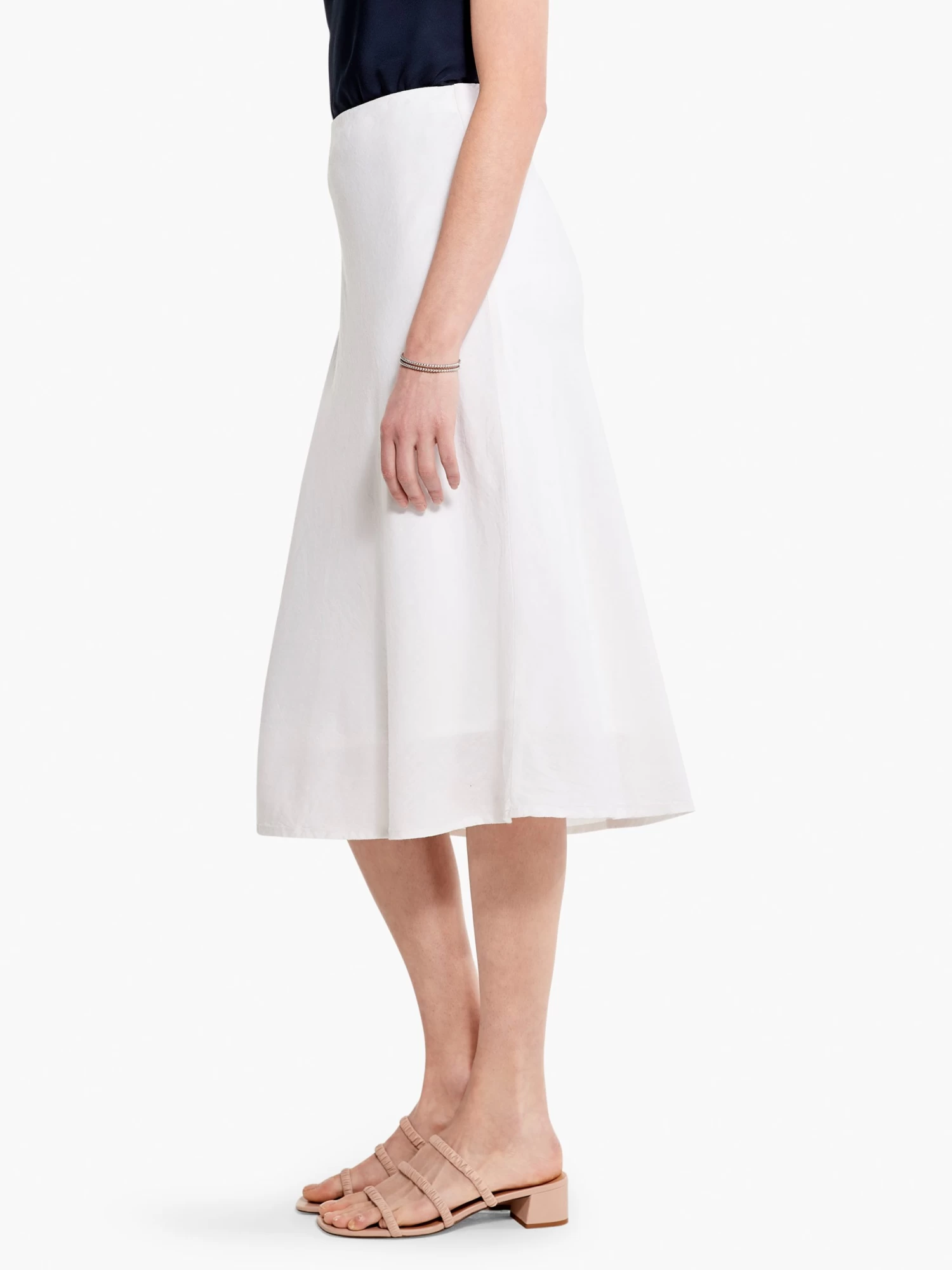 Rumba Linen Slip Skirt PAPER WHITE - Image 3