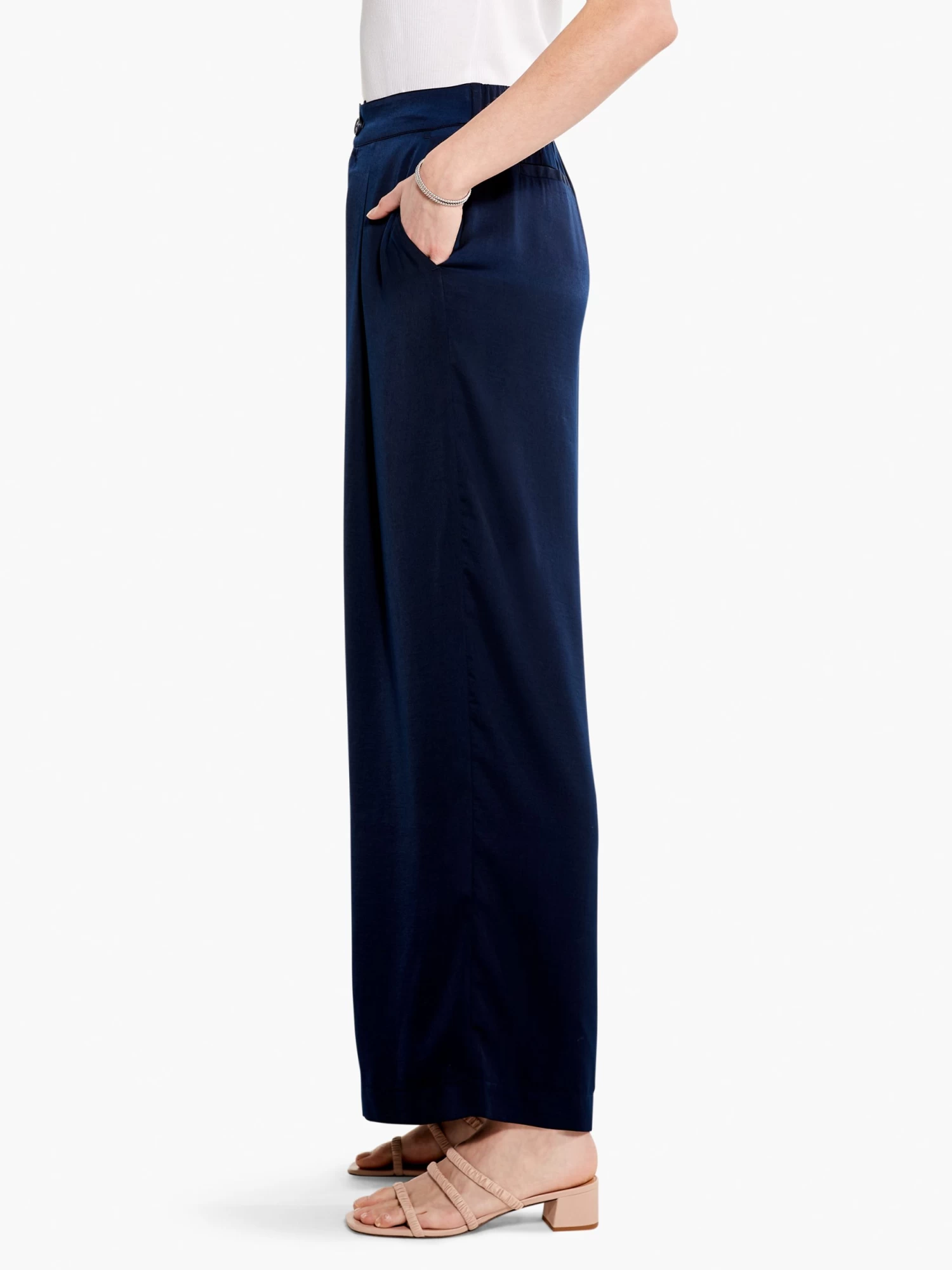 Soft Drape Wide-Leg Pant DARK INDIGO - Image 3