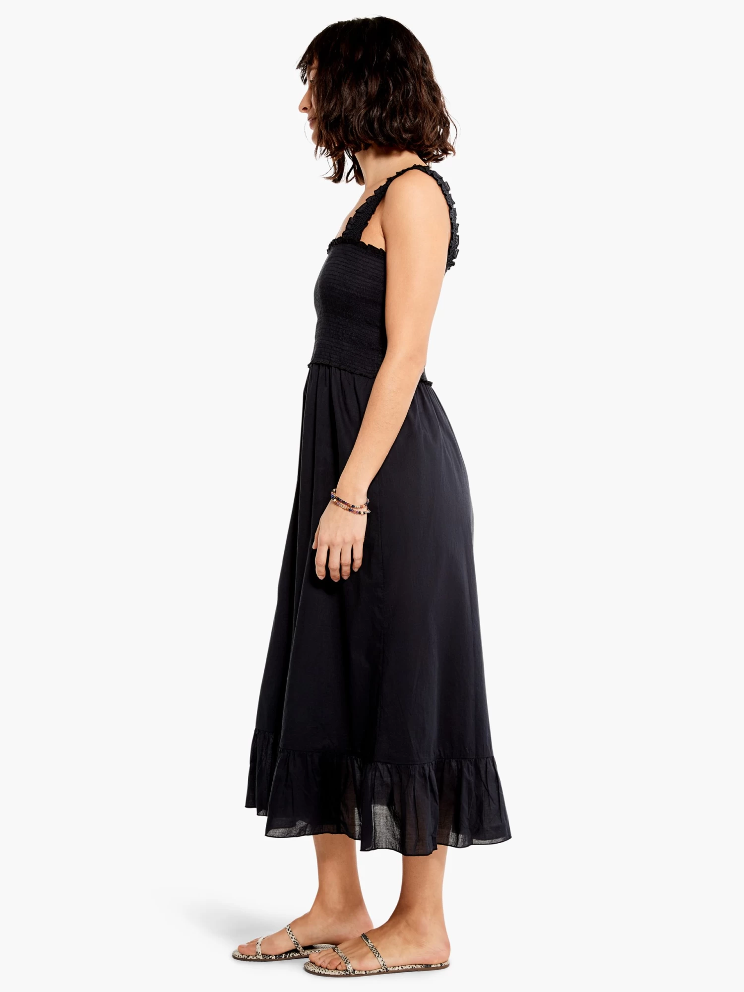 Cotton Lawn Smocked Dress BLACK ONYX - Image 2